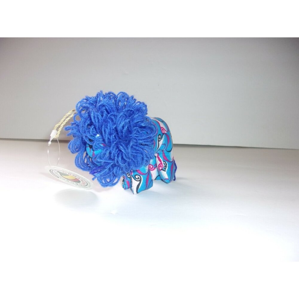Ornaments 4 Orphans Blue White Pink Lion Plush Handmade New 5"